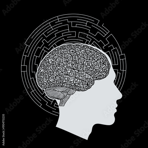 Human brain in profile view.