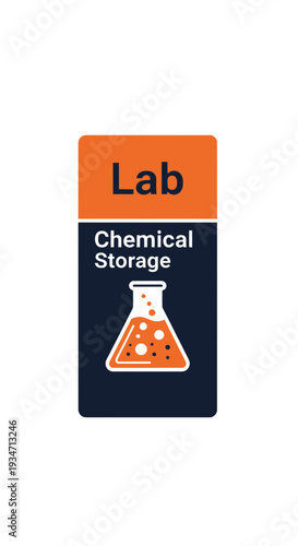 Essential Lab Safety Sign Depicting Chemical Storage for Educational and Professional Environments
