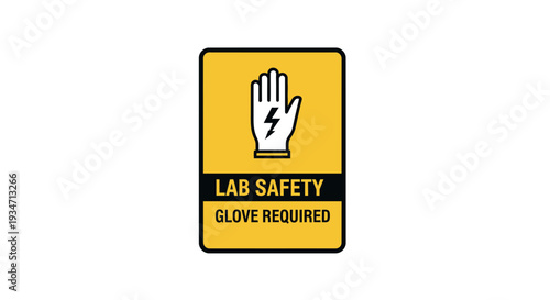 Essential Lab Safety Signage Highlighting Glove Requirement For Professionals