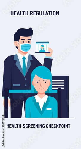 Essential Health Screening Protocol Demonstrating Secure Medical Checkpoint and Public Safety