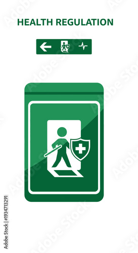 Essential Health Regulations: Safety Sign Illustrating Healthcare Guidelines and Protocols