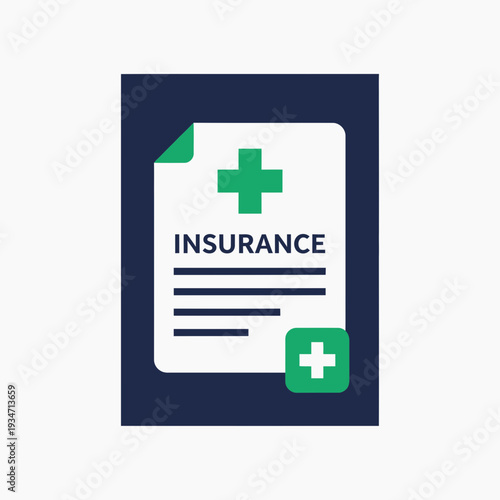 Essential Medical Insurance Document Illustrated with Cross Symbols for Healthcare Protection