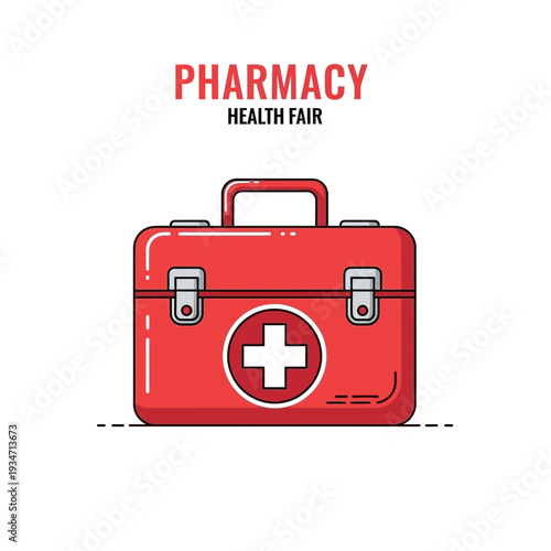 Essential Medical Kit Illustration Depicting First Aid Symbolism For Health Initiatives