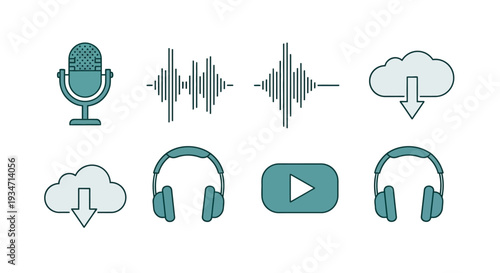 Collection of Audio and Music Icons.