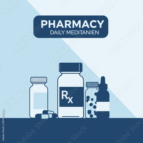 Essential Pharmacy Supplies And Prescription Bottles Representing Daily Healthcare Needs