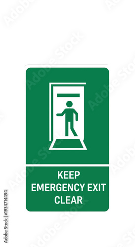 Essential Safety Sign Depicting Clear Emergency Exit Route for Public Safety and Evacuation