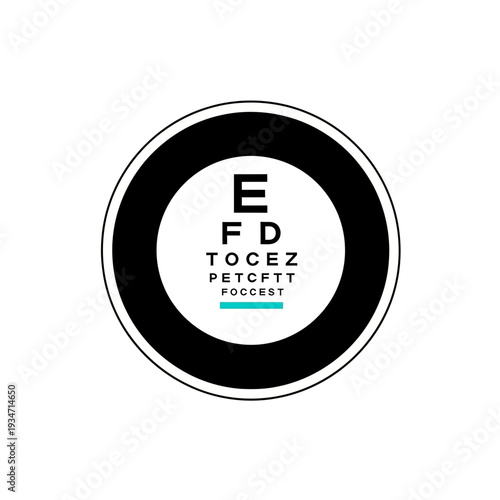 Eye Chart Design Demonstrating Visual Acuity Measurement And Optometry Examination Concept