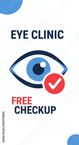 Eye Clinic Advertisement for Free Eye Checkup with a Modern and Minimalist Design Concept