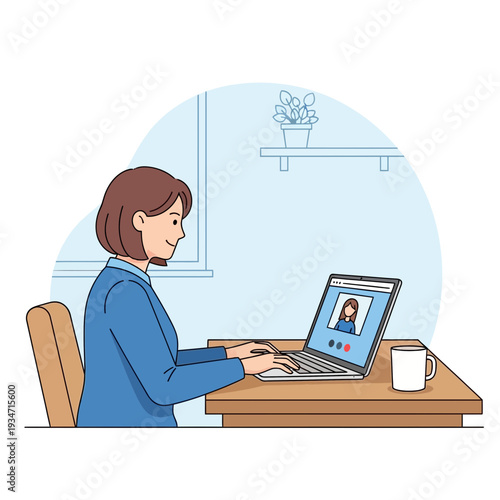 Woman on a Video Call