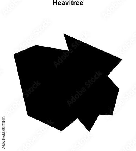 Heavitree (England) blank outline map