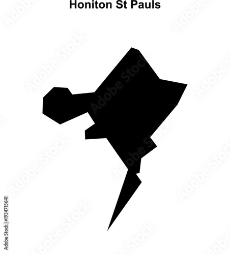 Honiton St Pauls (England) blank outline map