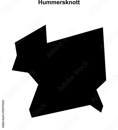 Hummersknott (England) blank outline map