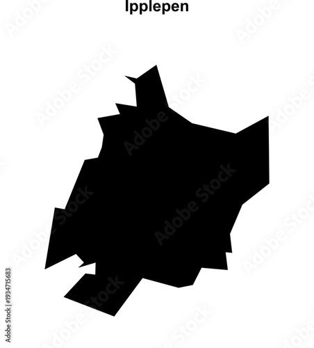 Ipplepen (England) blank outline map