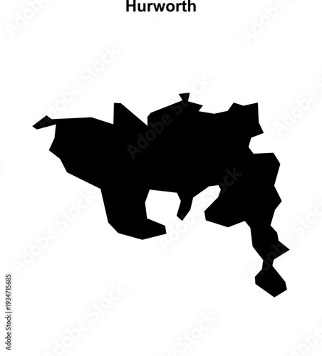 Hurworth (England) blank outline map