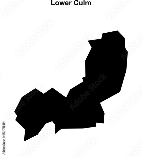 Lower Culm (England) blank outline map