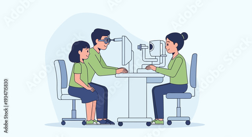 Eye Doctor Examines Patient's Eyesight With Advanced Diagnostic Equipment