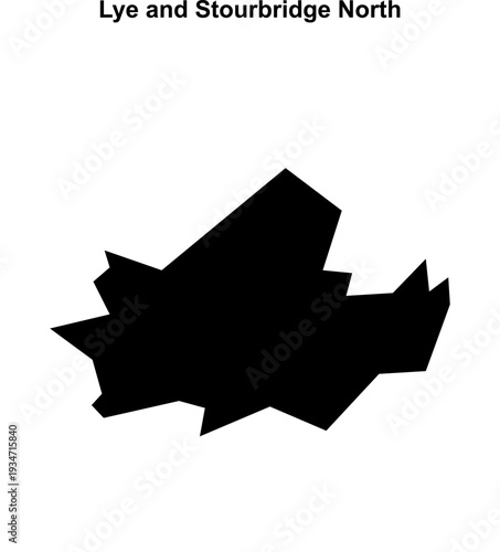 Lye and Stourbridge North (England) blank outline map