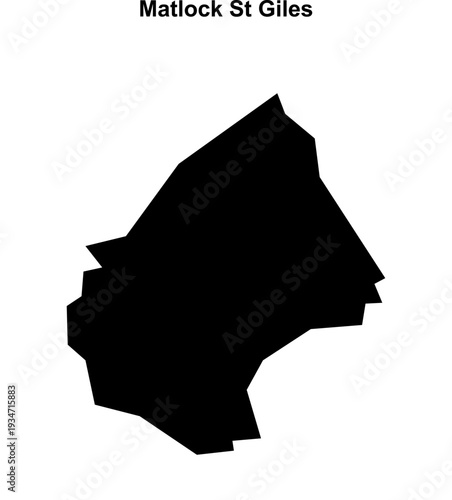 Matlock St Giles (England) blank outline map