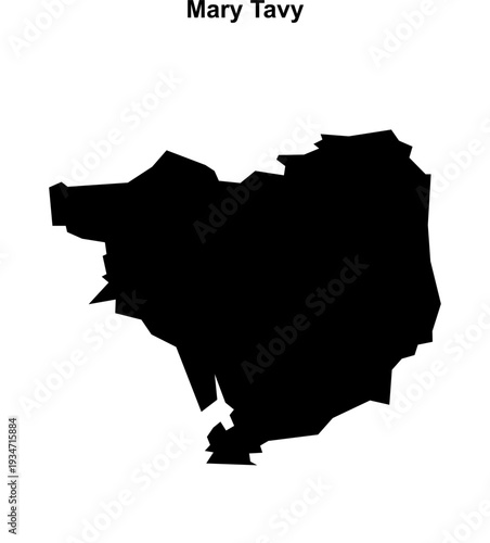Mary Tavy (England) blank outline map
