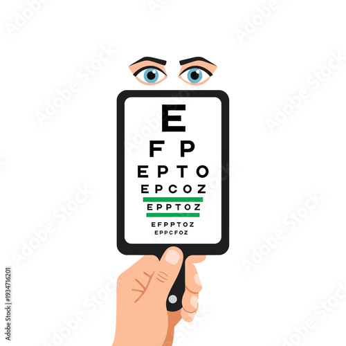 Eye Examination Concept Depicting Sight Test, Medical, Healthcare, Vision, and Eye Health