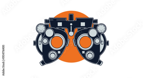 Eye Examination Equipment Illustration For Vision Care and Optometry Practices