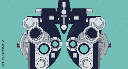 Eye Examination Equipment Illustration: Stylish and Modern, Perfect for Healthcare