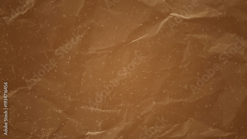 Close-up of crumpled, brown wax paper surface with textures and subtle creases