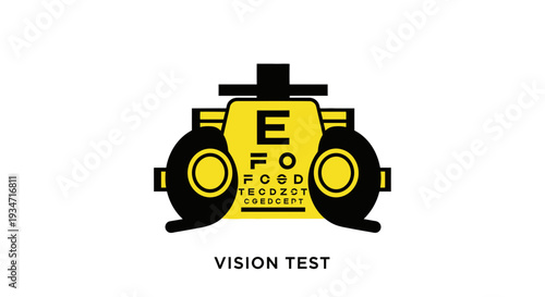 Eye Examination Visual Acuity Chart Vector Illustration In A Minimalist Style