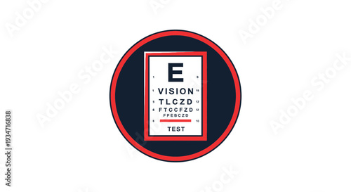 Eye Examination Visual Acuity Checkup Snellen Chart and Vision Test Medical Illustration