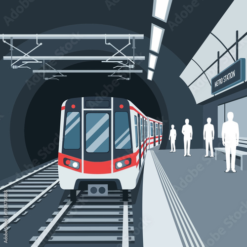 Metro Train at Station