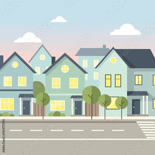 Suburban Neighborhood Scene