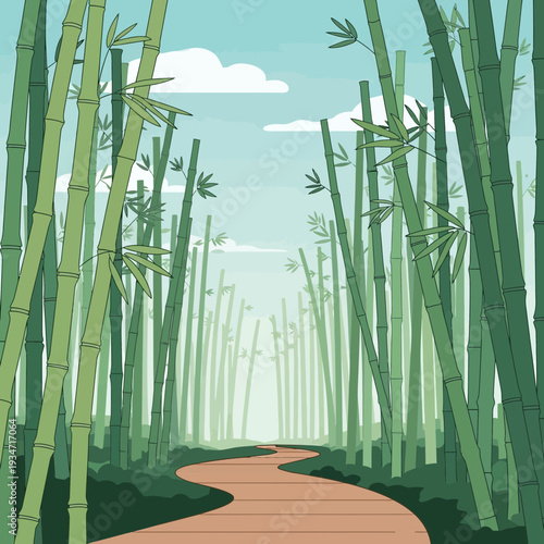 Serene Bamboo Forest Pathway