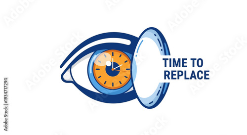 Eye Health Vision Time Contact Lens Replacement Concept Design Illustration
