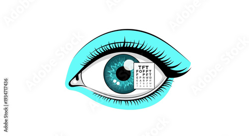 Eye Test Illustration Showcasing Visual Acuity And Vision Health With Snellen Chart