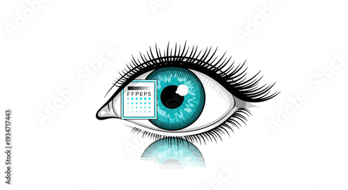 Eye Test Illustration: Visual Acuity, Ophthalmological Examination, Vision Care And Health