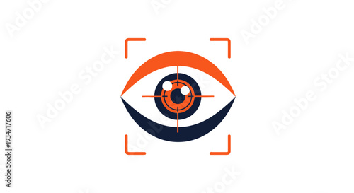 Eye Vision With Target Focus And Accuracy Symbol Design Representing Surveillance Concept