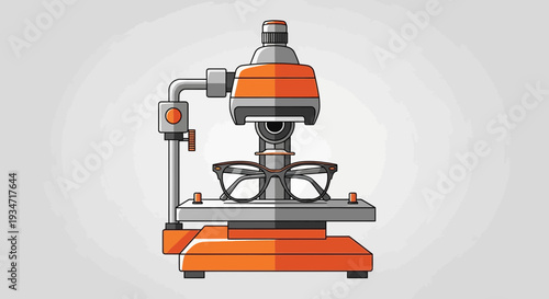 Eyeglasses Examination Illustration Depicting Precise Optical Lens Analysis and Evaluation