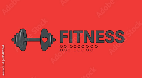 Fitness Logo Featuring Dumbbell With Heart Shape, Perfect For Workout And Health Enthusiasts