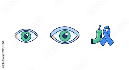 Eyesight Examination and Prostate Cancer Awareness Illustrated with Ribbon and Tool