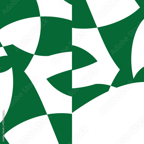 Geometric Green And White Abstract Design Illustrating Digital Modernity And Visual Dynamics