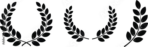 Laurel wreath symbols of victory, honor, and achievement in designs, logos, and heraldry. 