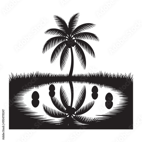 Easter day celebration with palm tree reflections