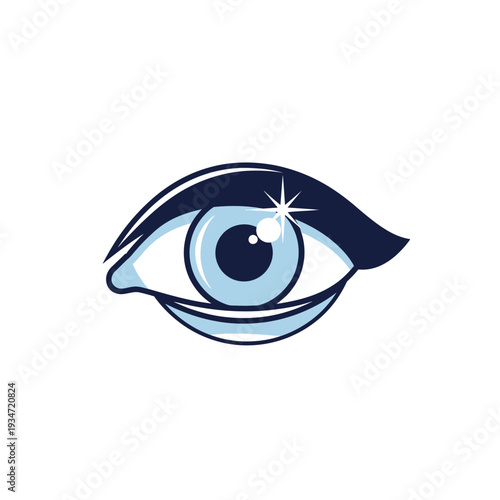 Graphic Illustration Depicting A Blue Eye With Shining Sparkle, Representing Vision and Clarity