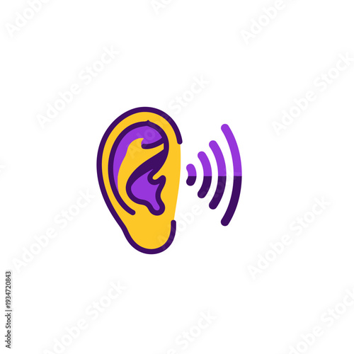 Graphic Illustration Depicting An Ear Symbolizing Sound and Auditory Perception
