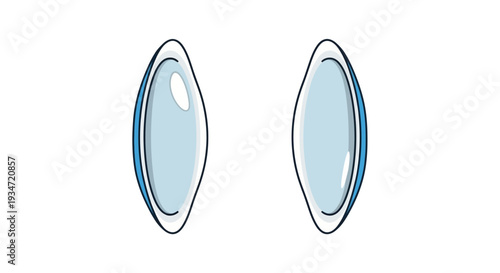 Graphic Illustration Depicting Contact Lenses Isolated On A Pure White Background