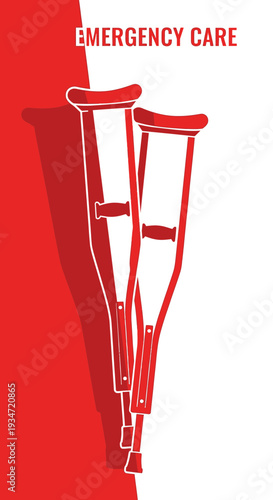 Graphic Illustration Depicting Emergency Care Symbolism for Medical Support Services and Urgent