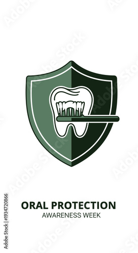 Graphic Illustration Depicting Dental Hygiene: A Symbol of Oral Health and Protection