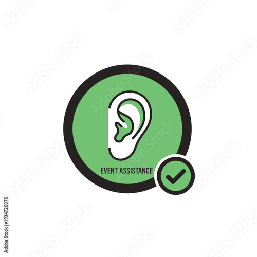 Graphic Illustration Depicting Event Assistance for Enhanced Communication and Understanding