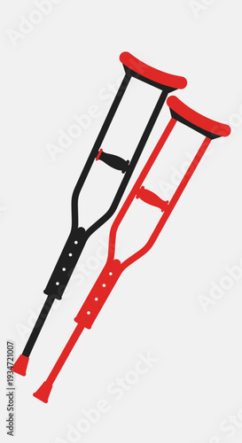 Graphic Illustration of Two Crutches, Representing Mobility, Assistance, and Recovery Process