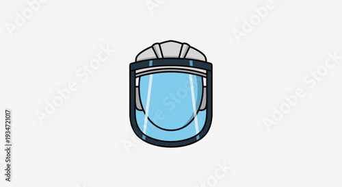 Graphic Illustration Of Protective Face Shield: Safety Against Hazards And Infection